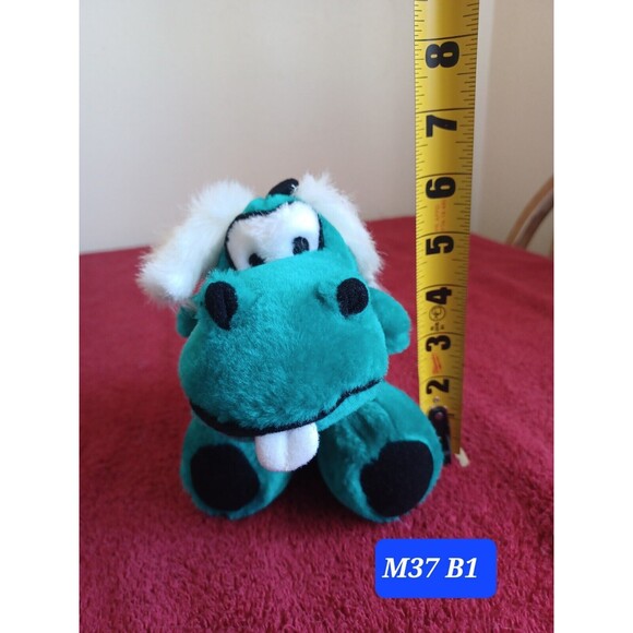 GREEN AND BLACK BUCKTOOTH DRAGON PLUSH ANIMAL STUFFED SOFT TOY 6 INCHES - Picture 2 of 6